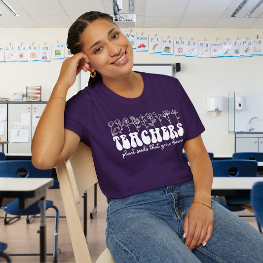 Teachers Plant Seeds That Grow Forever Adult T-shirt