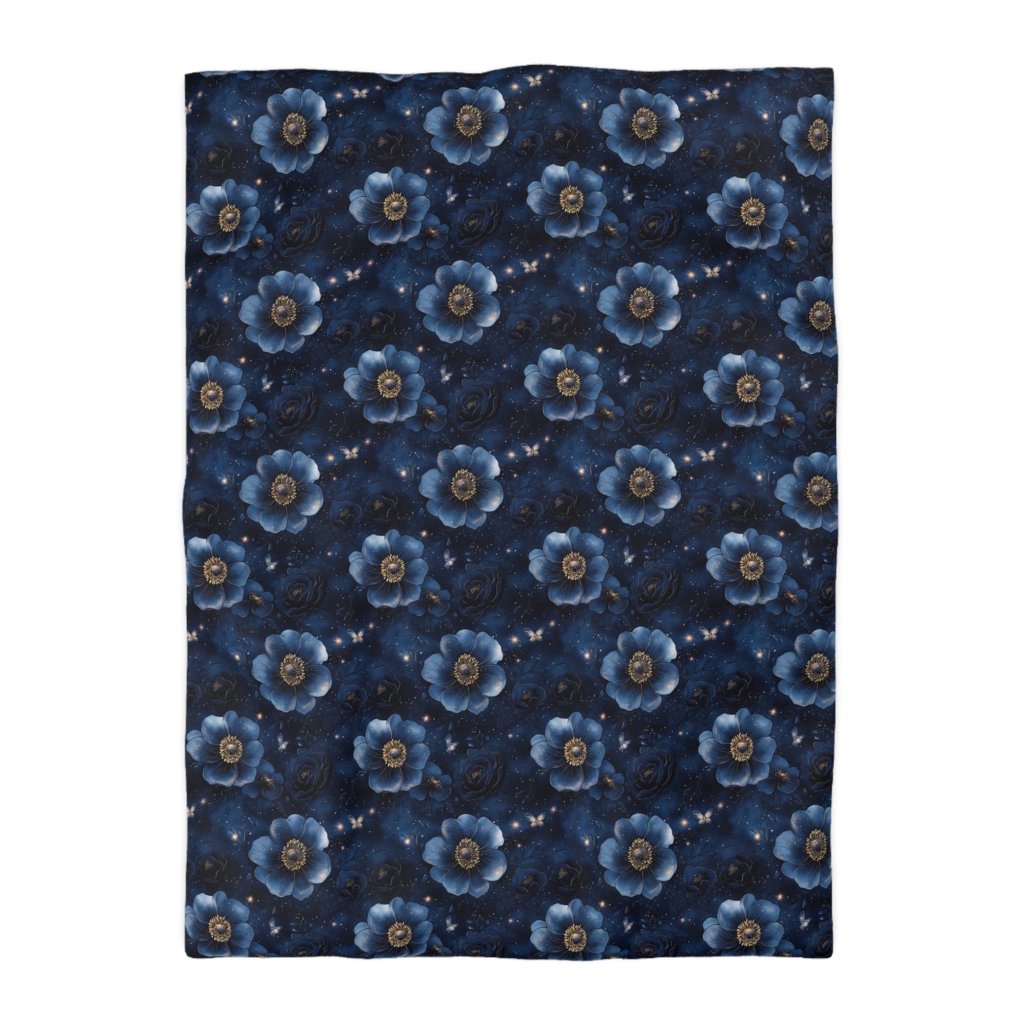 Midnight Sky Blossoms Duvet Bedding Set