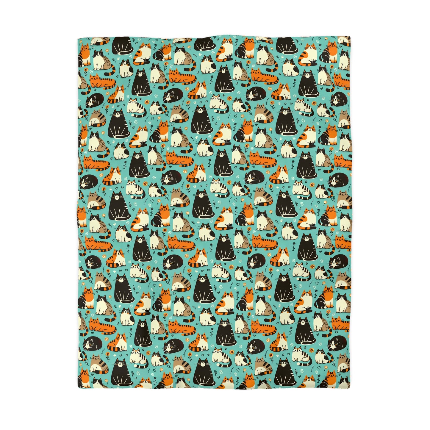Whimsy Whiskers Microfiber Duvet Cover