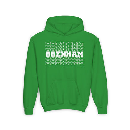 Brenham (Stacked) Mascot Youth Heavy Blend Hoodie