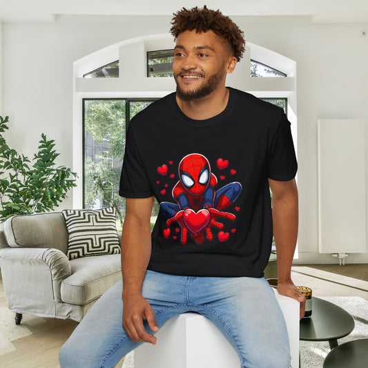 Valentines Spiderman Adult T-shirt