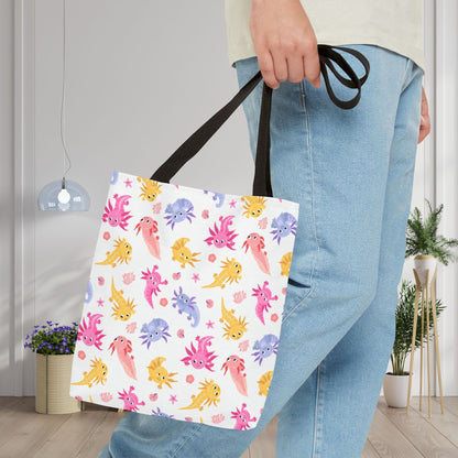 Axolotl Whimsy Canvas Tote Bag