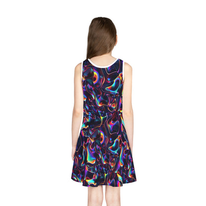 Holographic Mirage Girls' Sleeveless Sundress