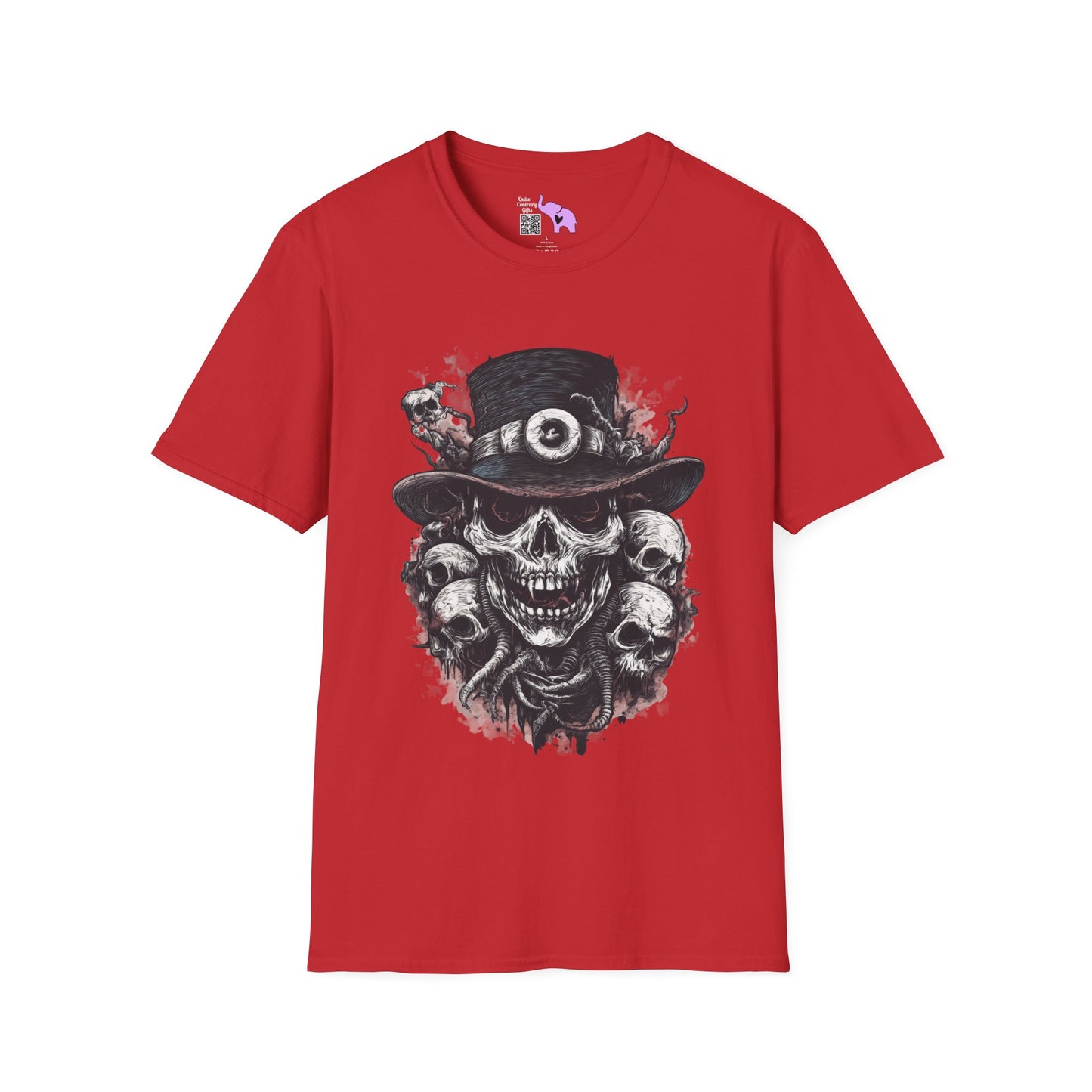 Creepy Skulls w/Top Hat Adult T-shirt