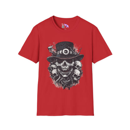 Creepy Skulls w/Top Hat Adult T-shirt
