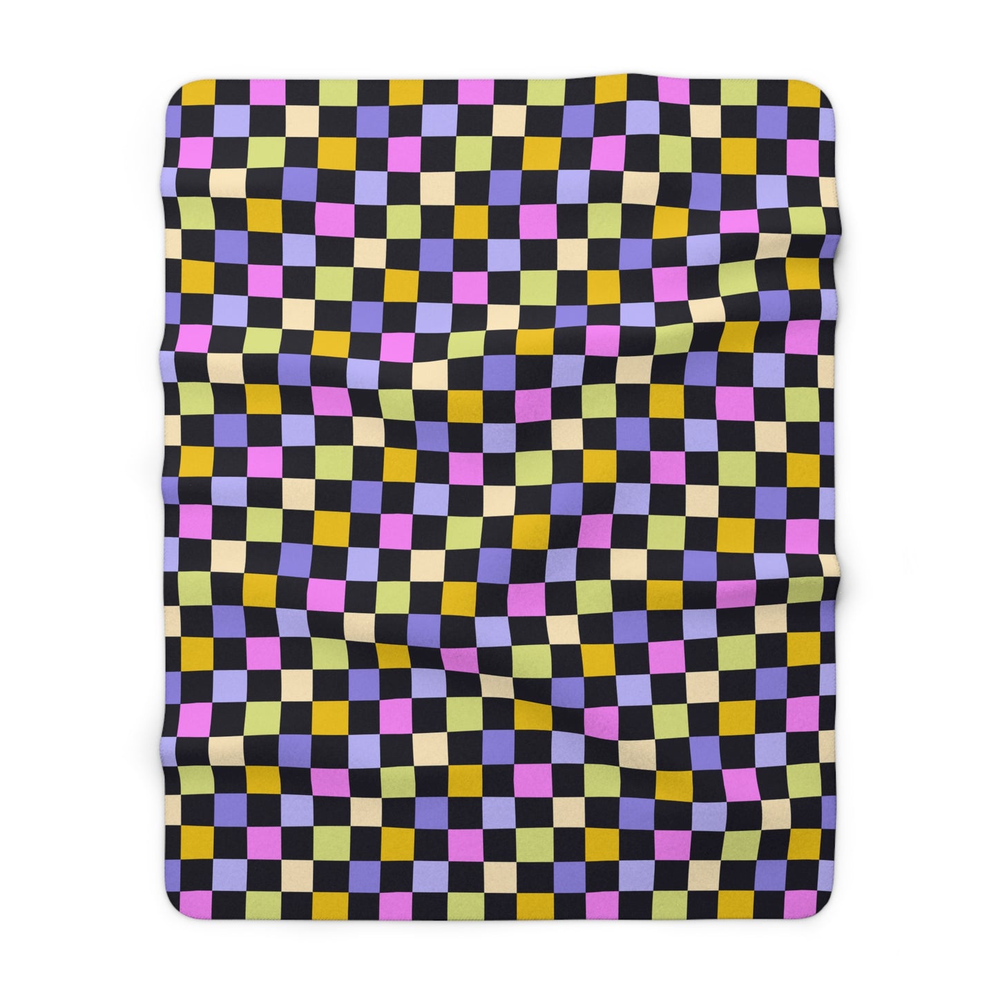 Joyful Checkerboard Fleece Blanket