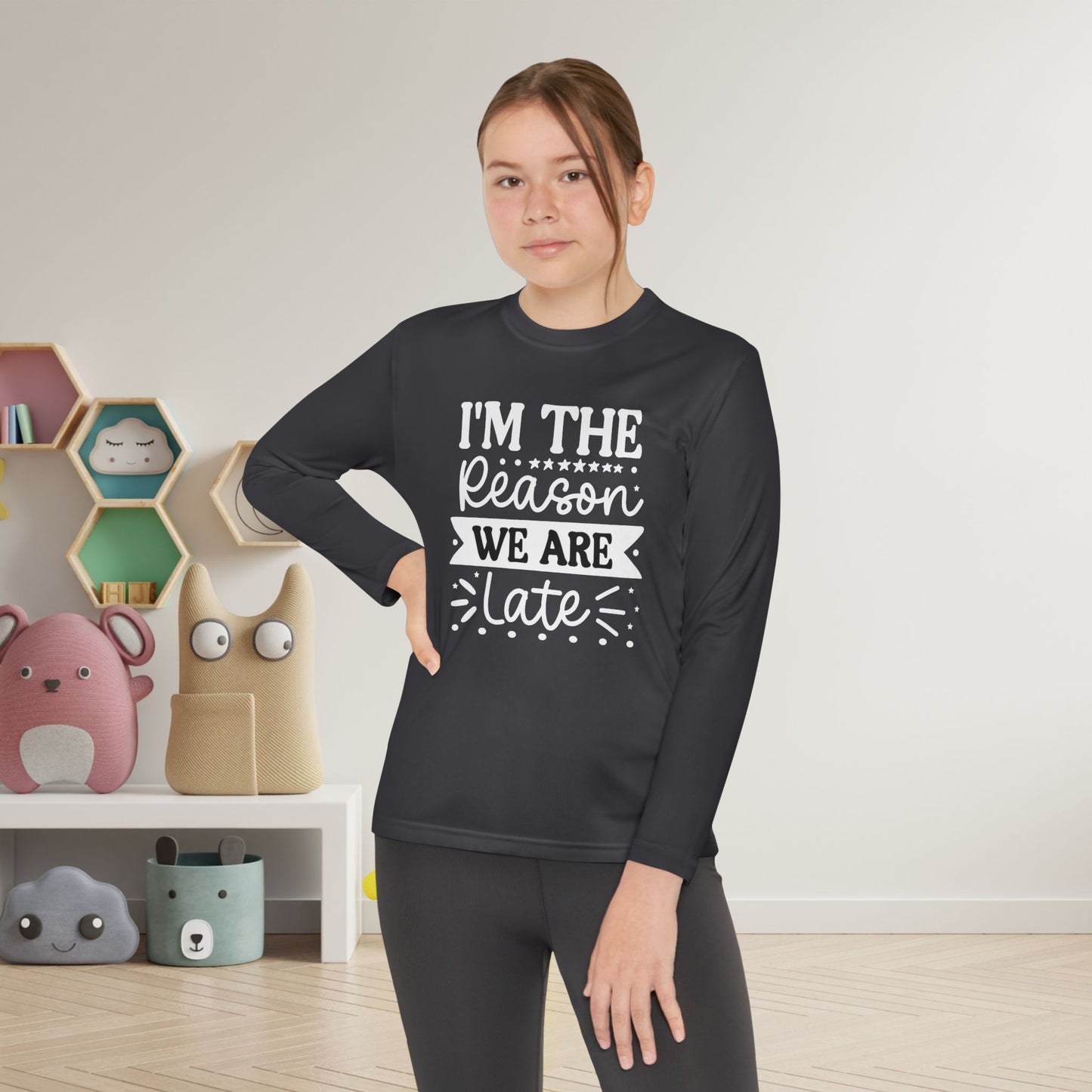 I'm The Reason We Are Late Youth Long Sleeve Tee