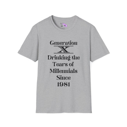 GenX Drinking Millennial Tears Adult T-shirt