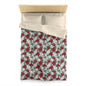 Winter Poinsettia Garden Microfiber Duvet Cover