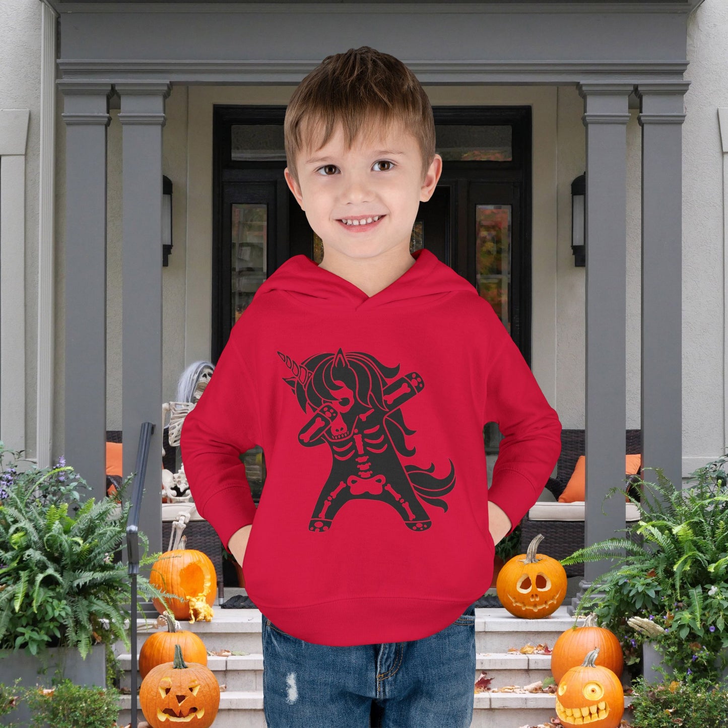 Dabbing Unicorn Skeleton Toddler Hoodie