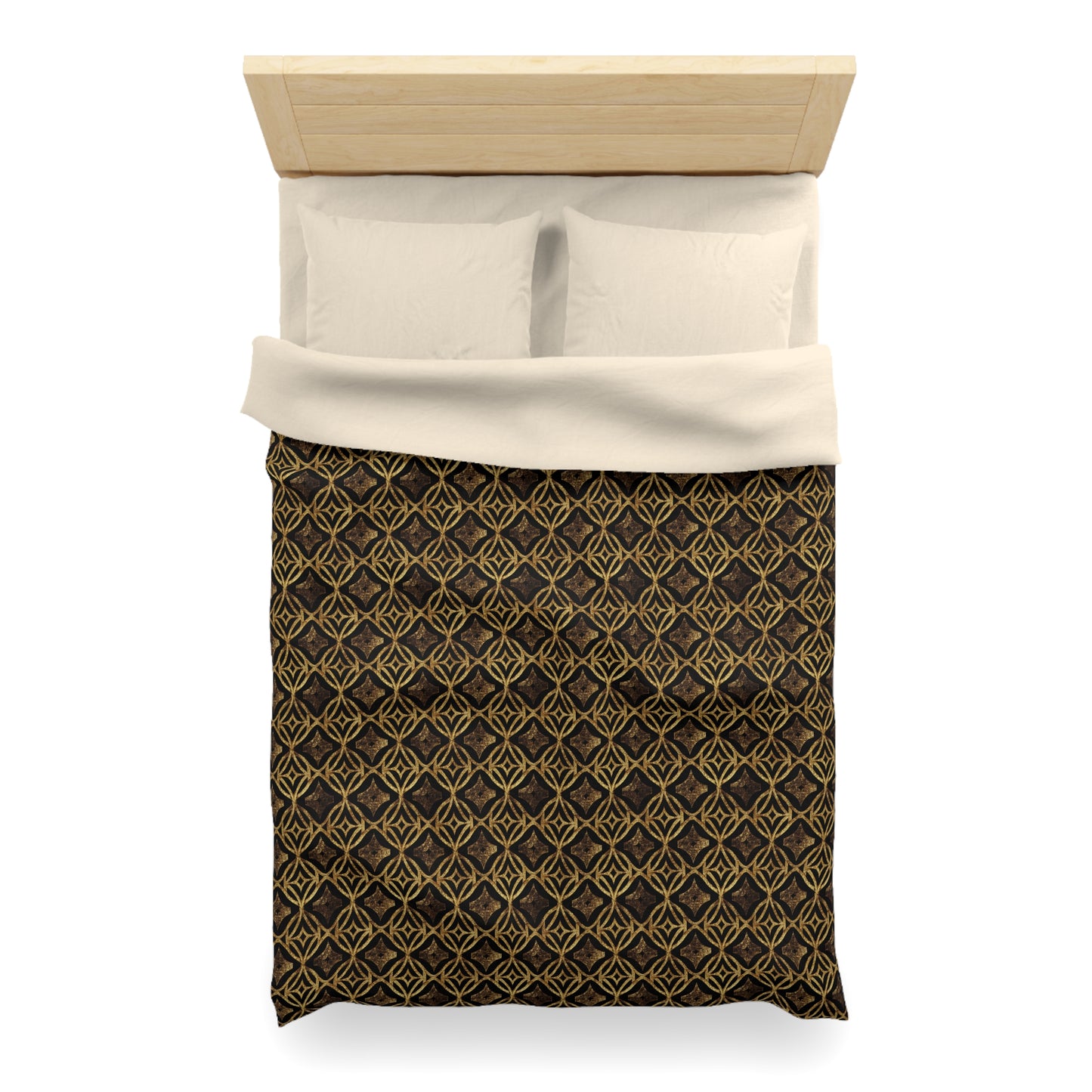 Golden Star Lattice Microfiber Duvet Cover