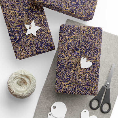 Golden Midnight Radiance Mandala Wrapping Paper