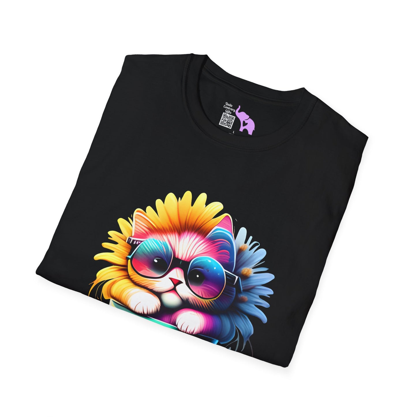 Cool Sunflower Kitten 2 Adult T-shirt