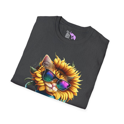 Cool Sunflower Kitten 1 Adult T-shirt