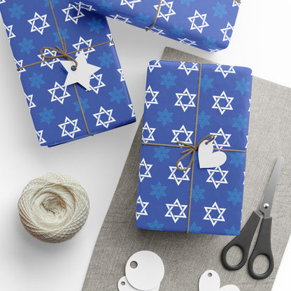 Star of David 4 Hanukkah Wrapping Paper