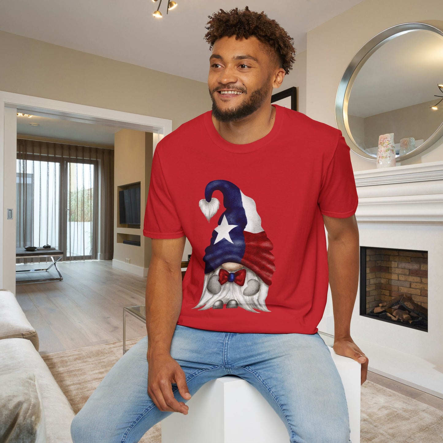 Texas Bowtie Gnome Adult T-shirt