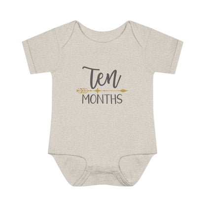 Golden Arrow Milestone Baby Bodysuit-Ten Months