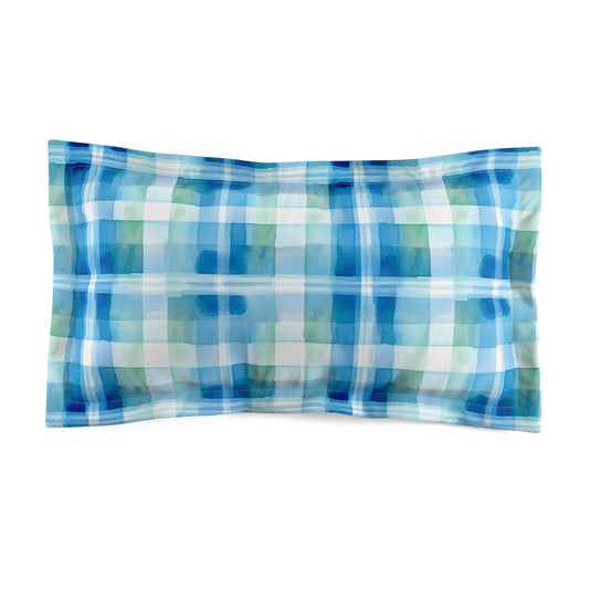 Ocean Sunset Plaid Microfiber Pillow Sham