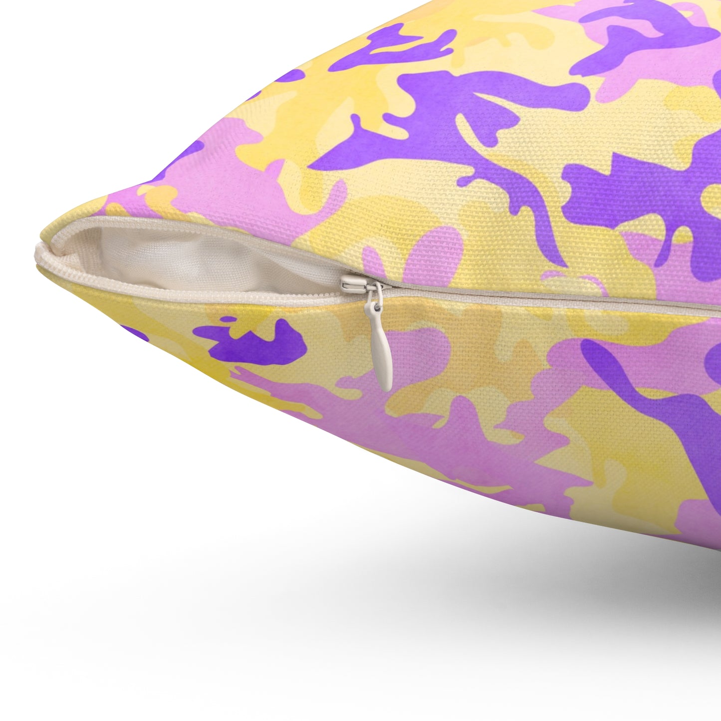 Peach Sorbet Camo Throw Pillow