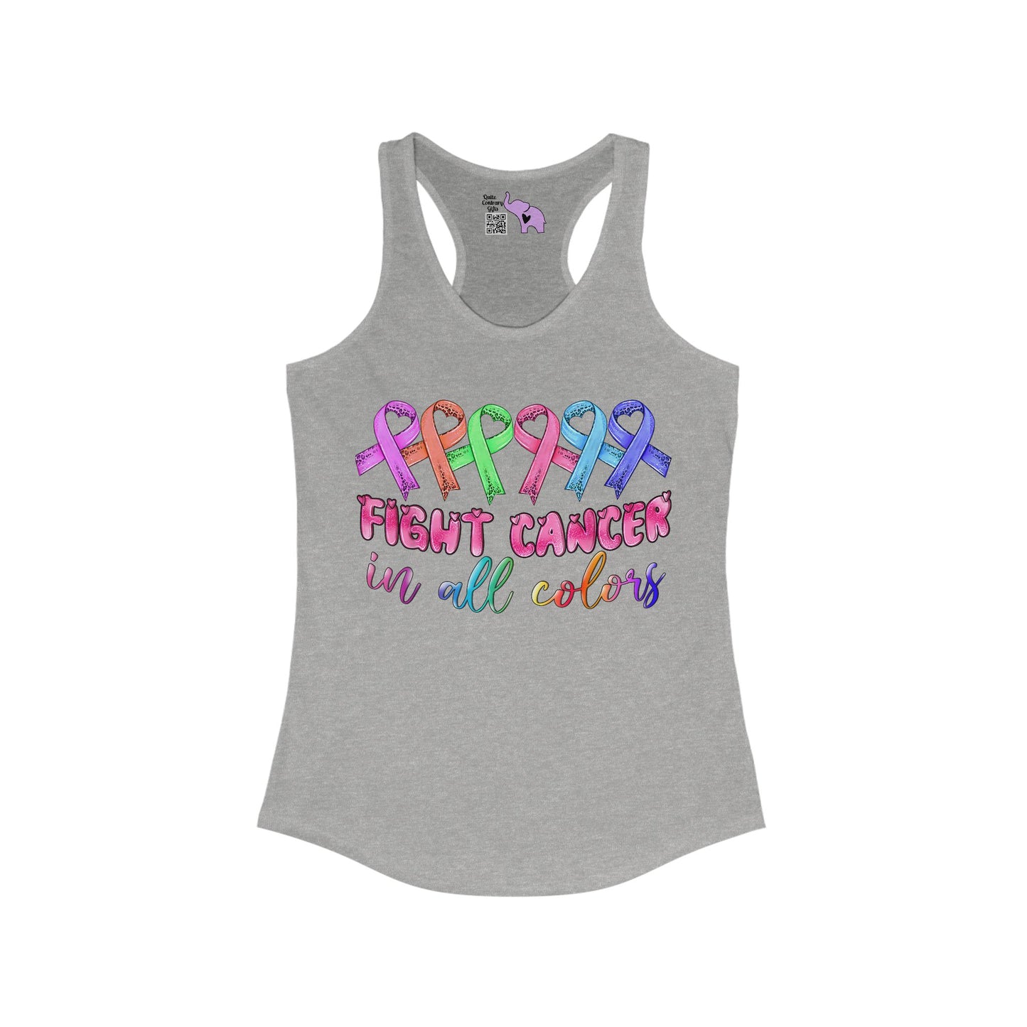 Fight Cancer in All Colors 9 Women's Ideal Racerback Tank