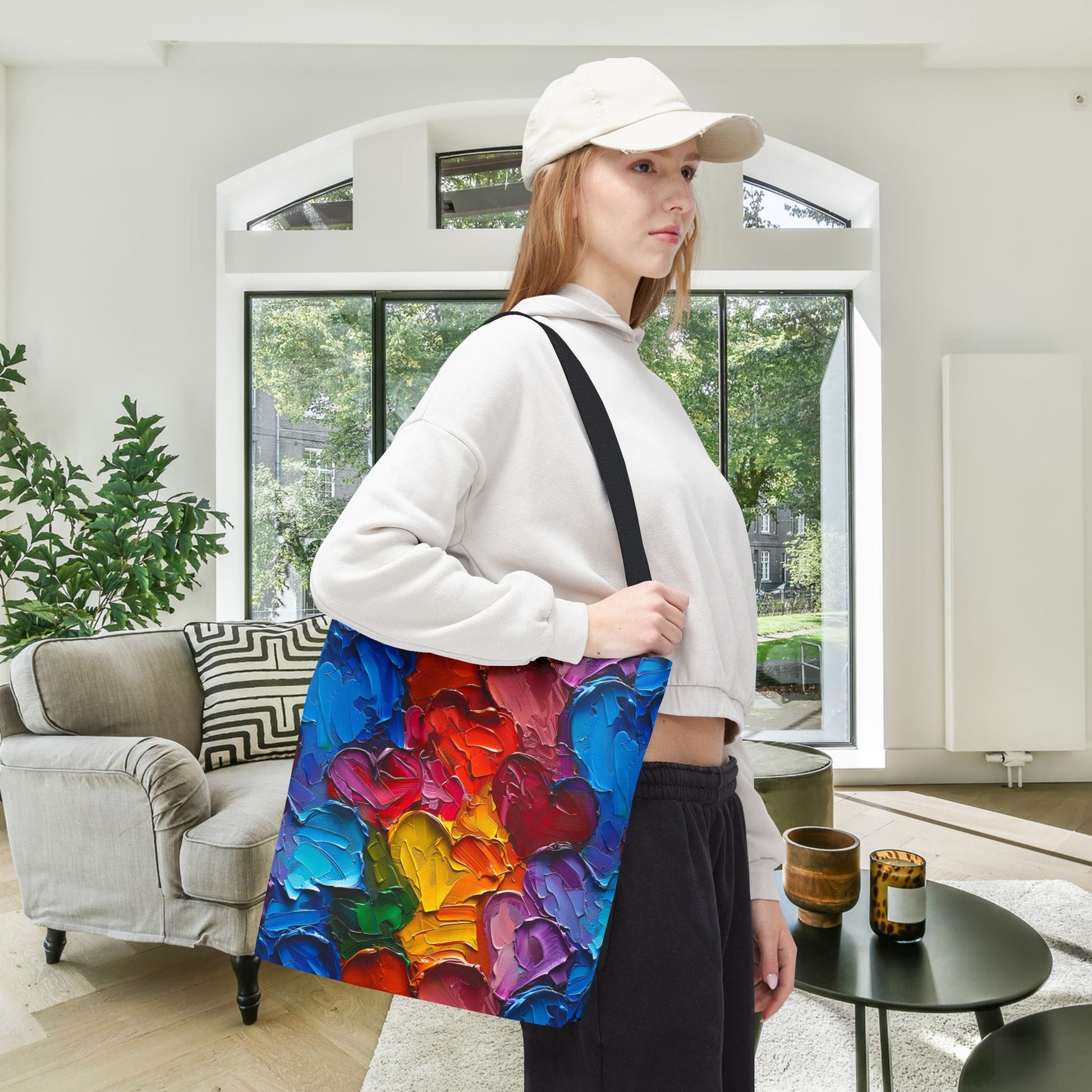 Palette Knife Hearts Canvas Tote Bag
