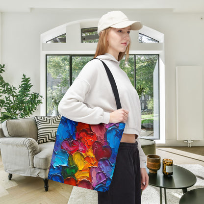 Palette Knife Hearts Canvas Tote Bag