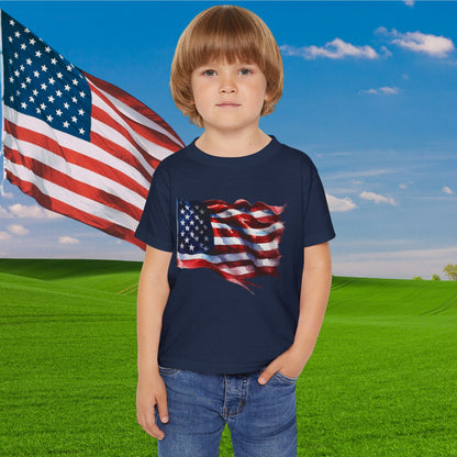 Distressed American Flag Heavy Cotton™ Toddler T-shirt