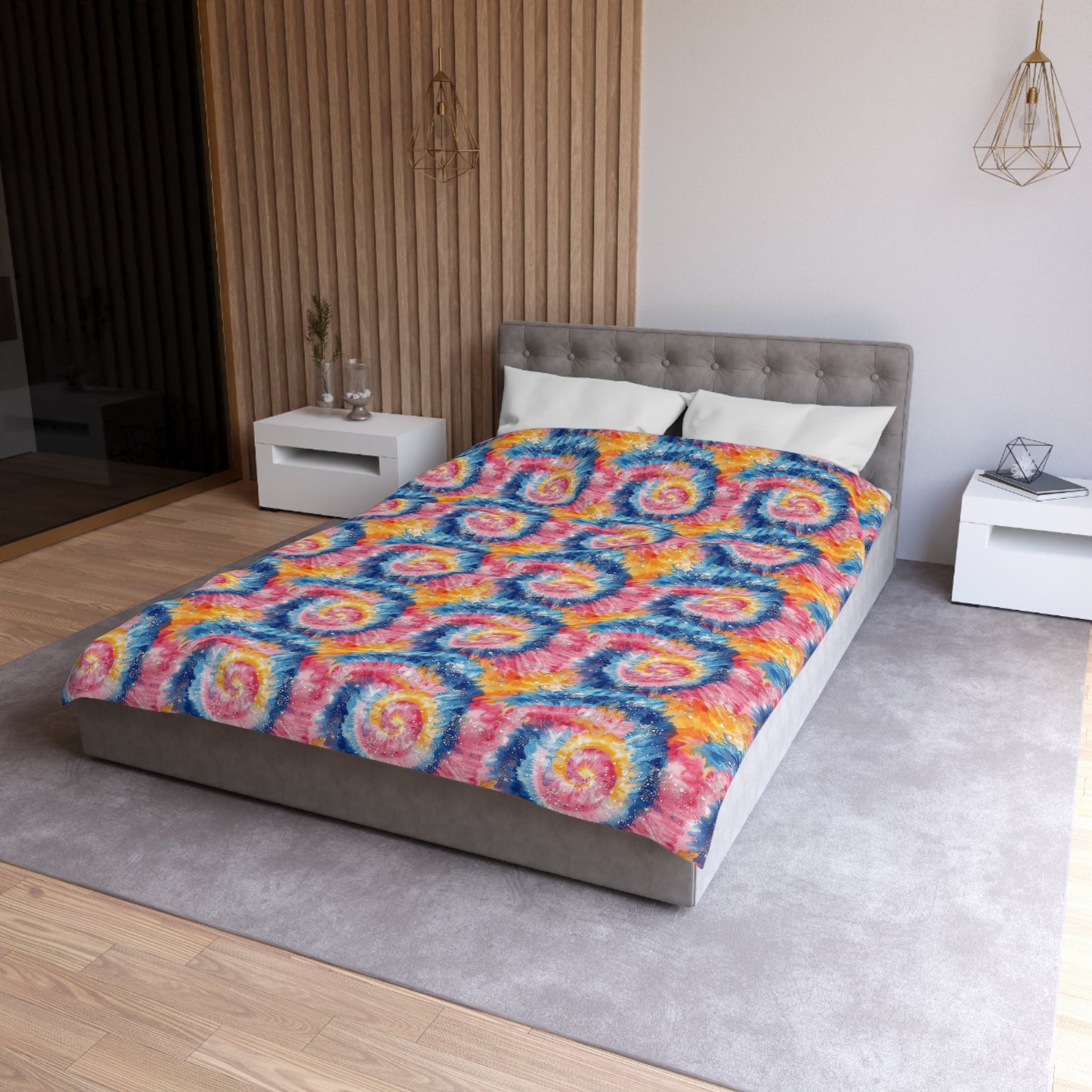Retro Vortex Microfiber Duvet Cover