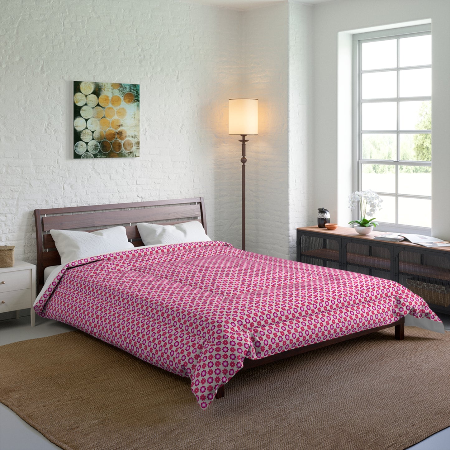 Rosy Star Garden Comforter
