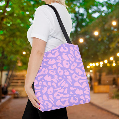 Cotton Candy Cheetah Print Canvas Tote Bag