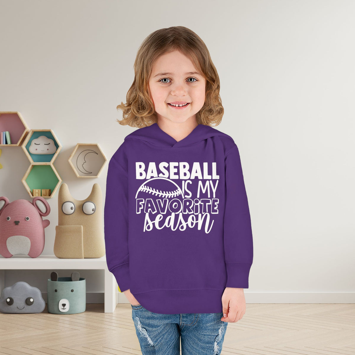 Baseball Is My Favorite Season Toddler Hoodie