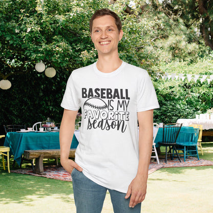 Baseball Is My Favorite Season Adult T-shirt