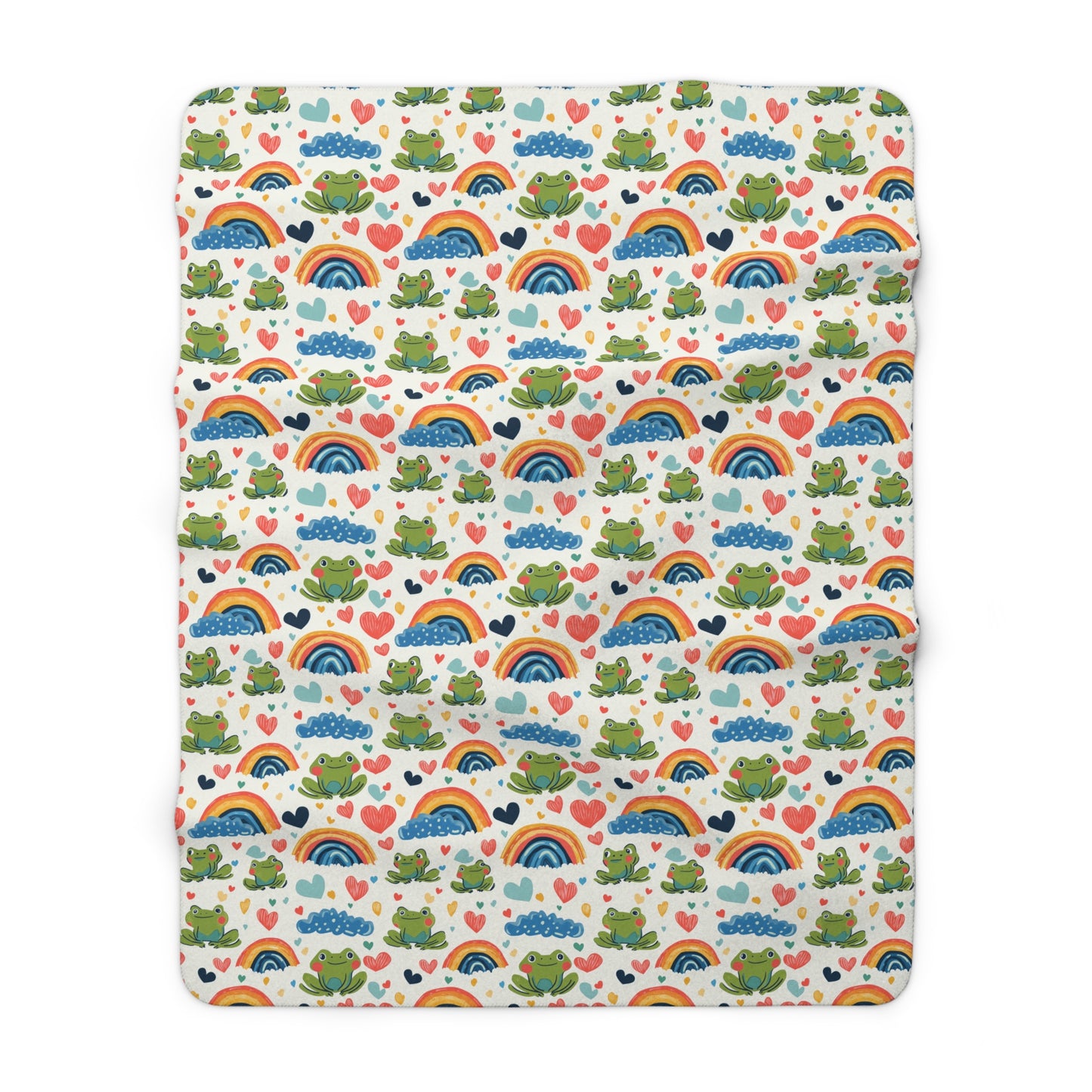 Ribbit Rainbows Sherpa Fleece Blanket