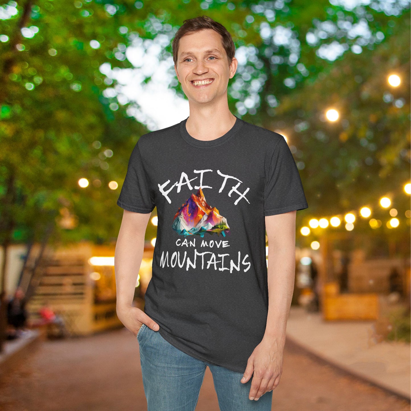 Faith Can Move Mountains Adult T-shirt
