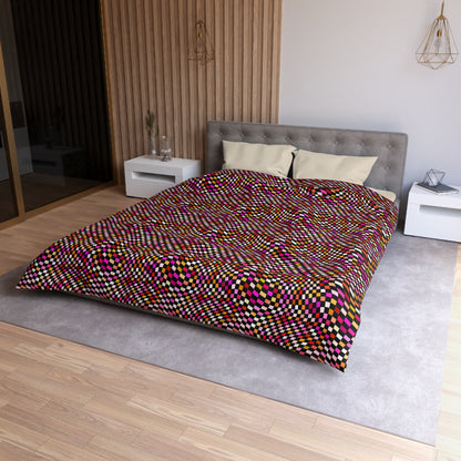 Warped Red Checkered Microfiber Duvet Cover