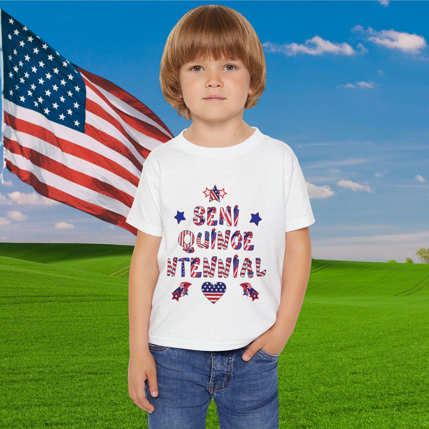 Semiquincentennial (American Flag) Heavy Cotton™ Toddler T-shirt