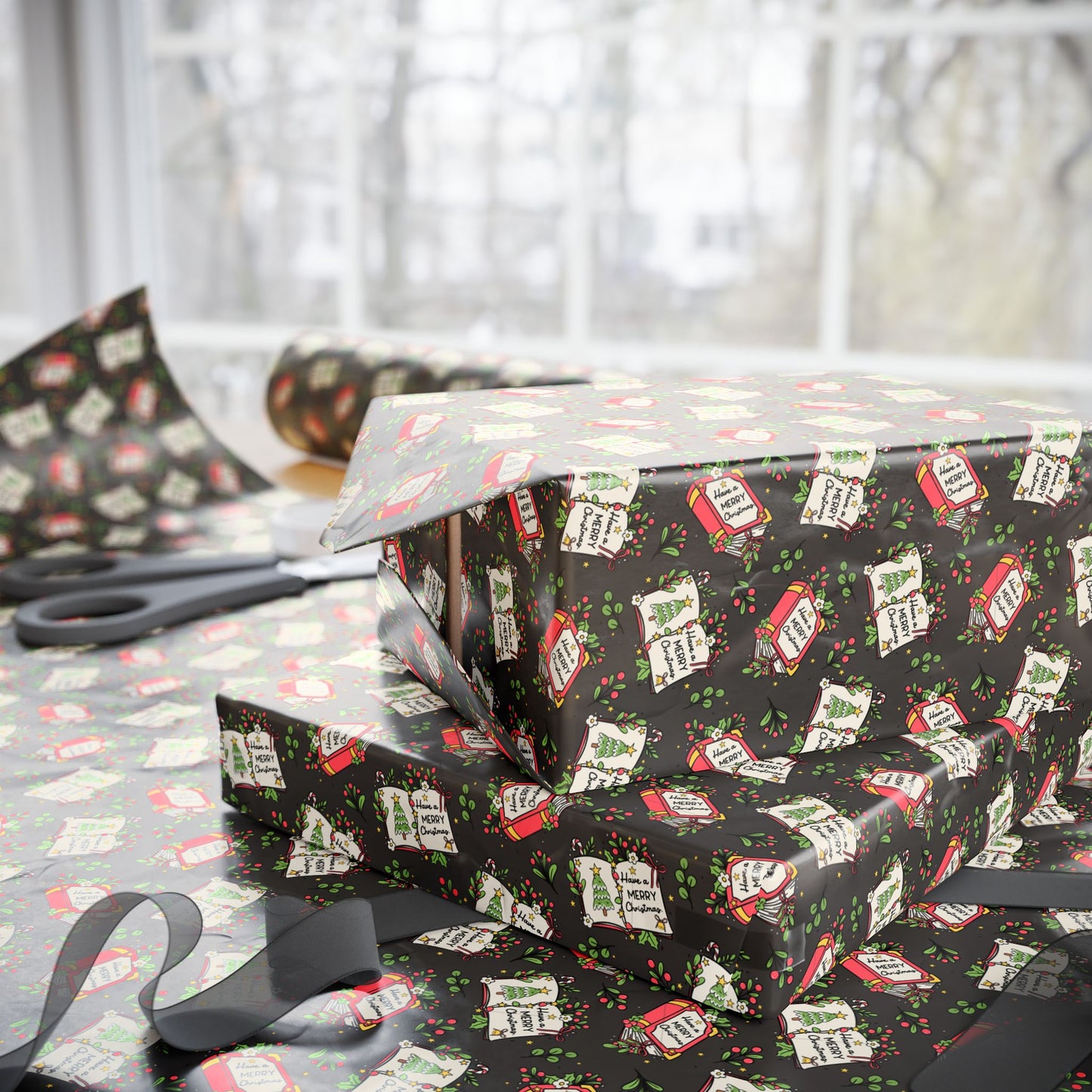 Book Lover's Merry Christmas Wrapping Paper