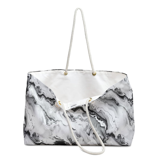 Frost Veil Marble Weekender Bag