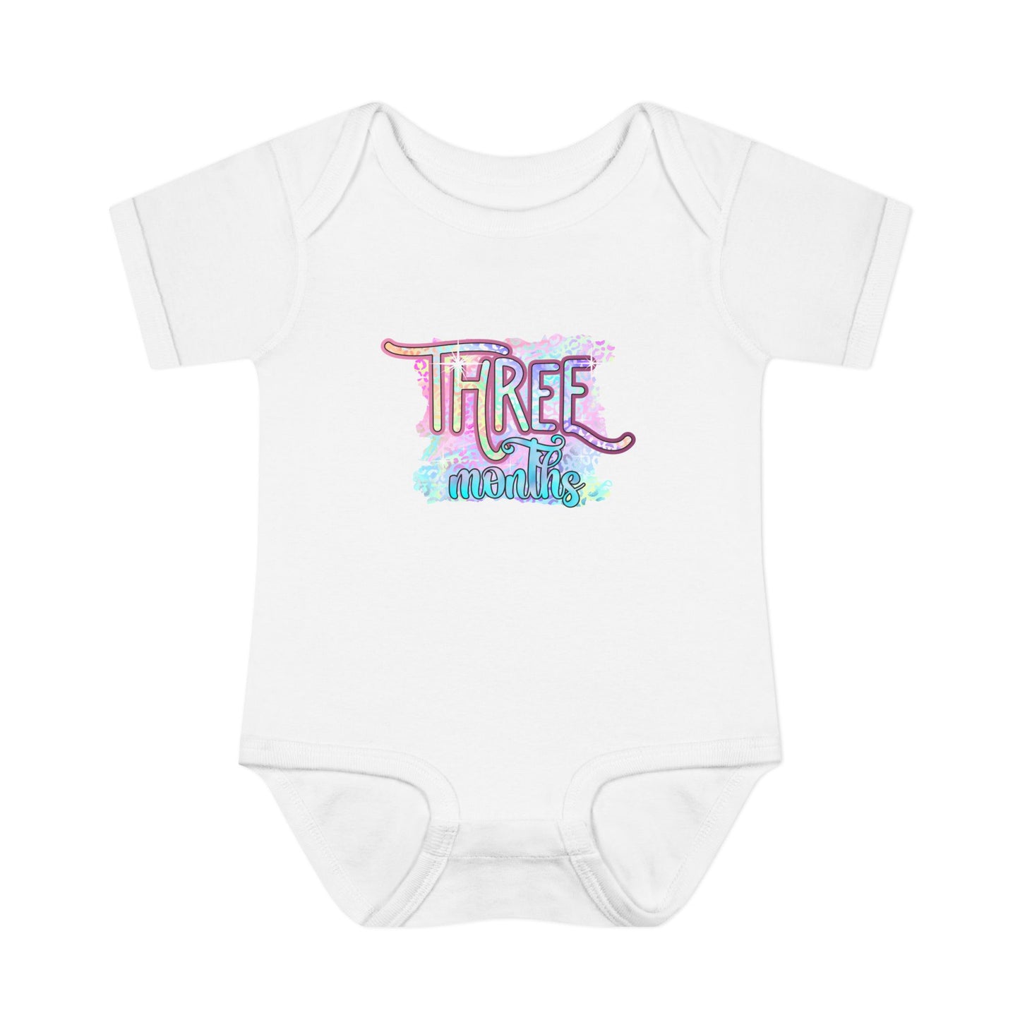 Pastel Wild One Milestone Baby Bodysuit-Three Months