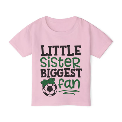 ""Little Sister Biggest Fan (Soccer) Heavy Cotton™ Toddler T-shirt