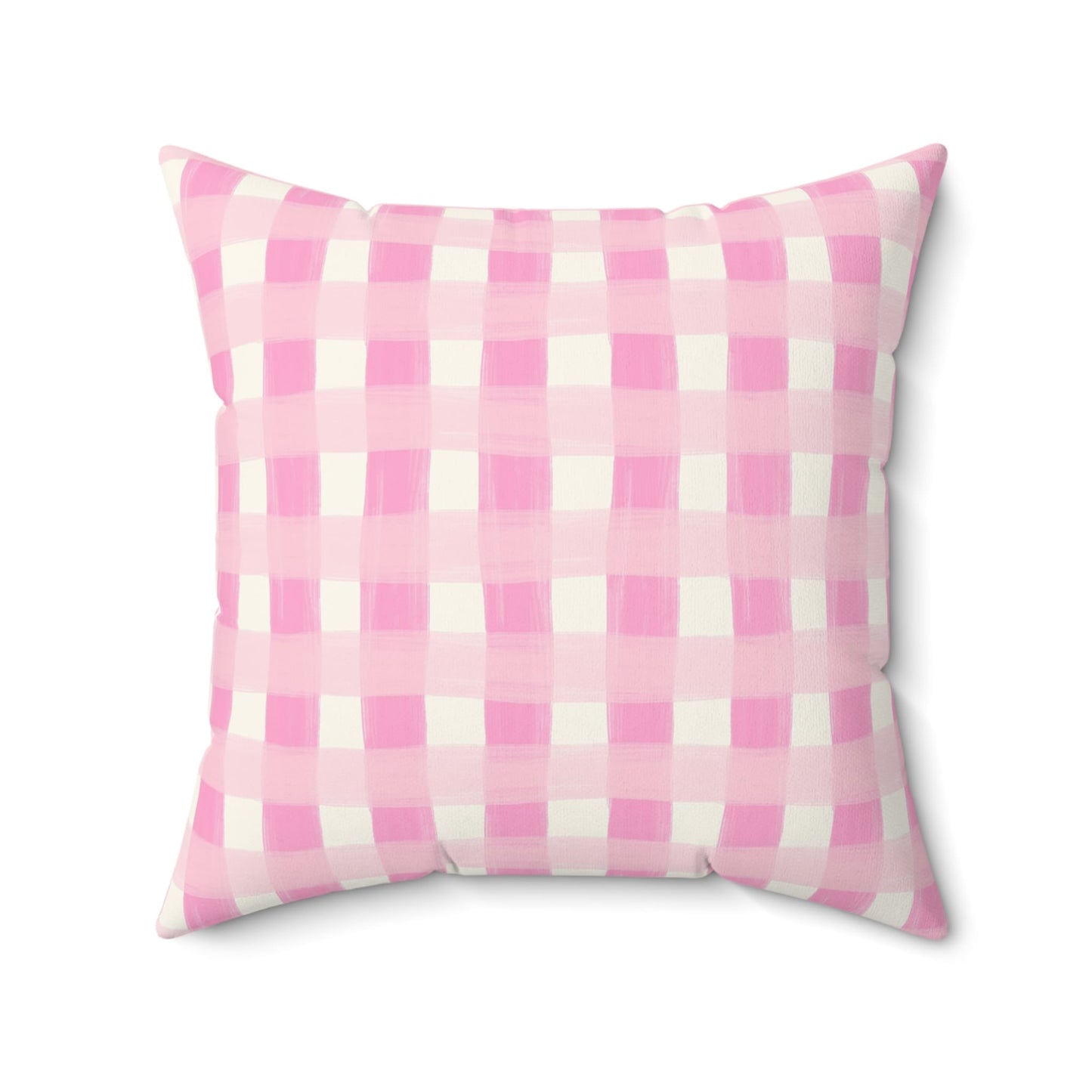Dreamy Rose Gingham Throw Pillow