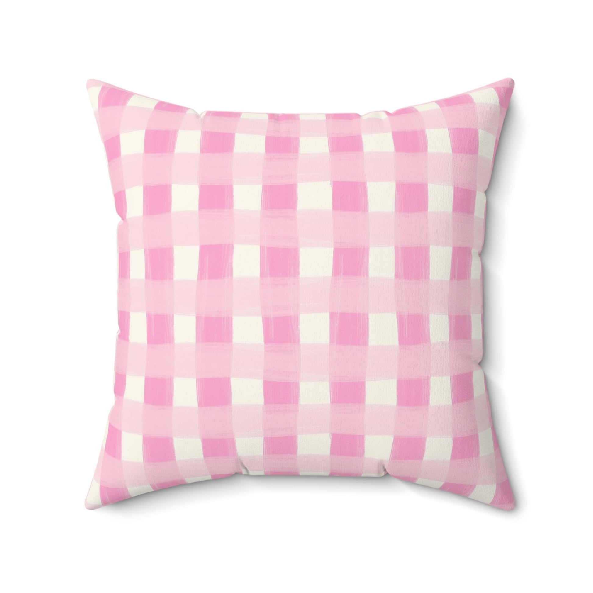 Dreamy Rose Gingham Throw Pillow