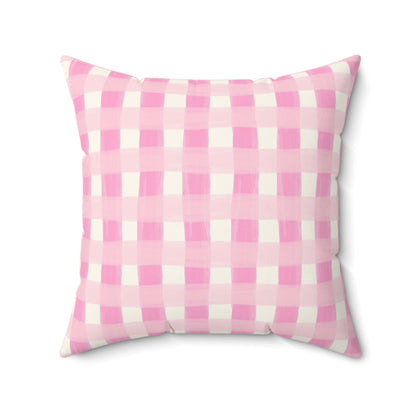 Dreamy Rose Gingham Throw Pillow