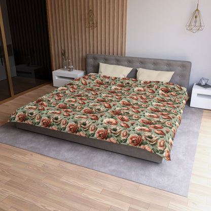 Blushing Poppy Microfiber Duvet Cover
