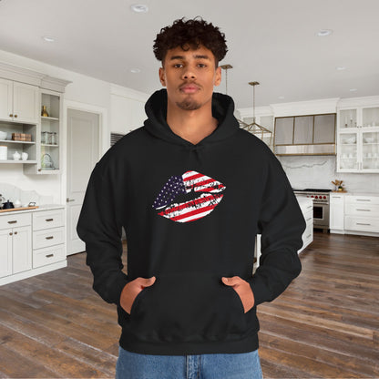 American Flag Lips Heavy Blend™ Hooded Sweatshirt
