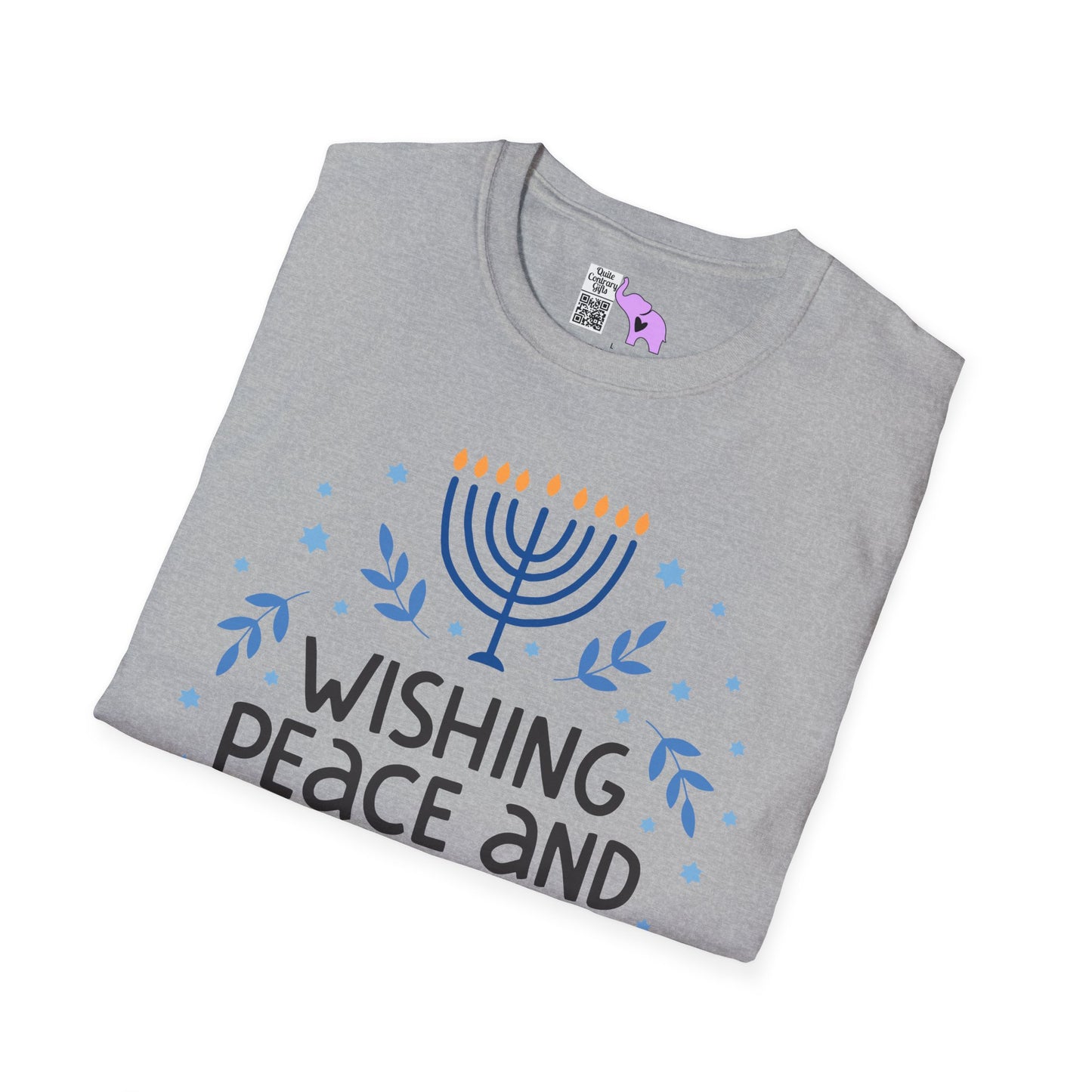Hanukkah Wishing Peace & Light Adult T-shirt