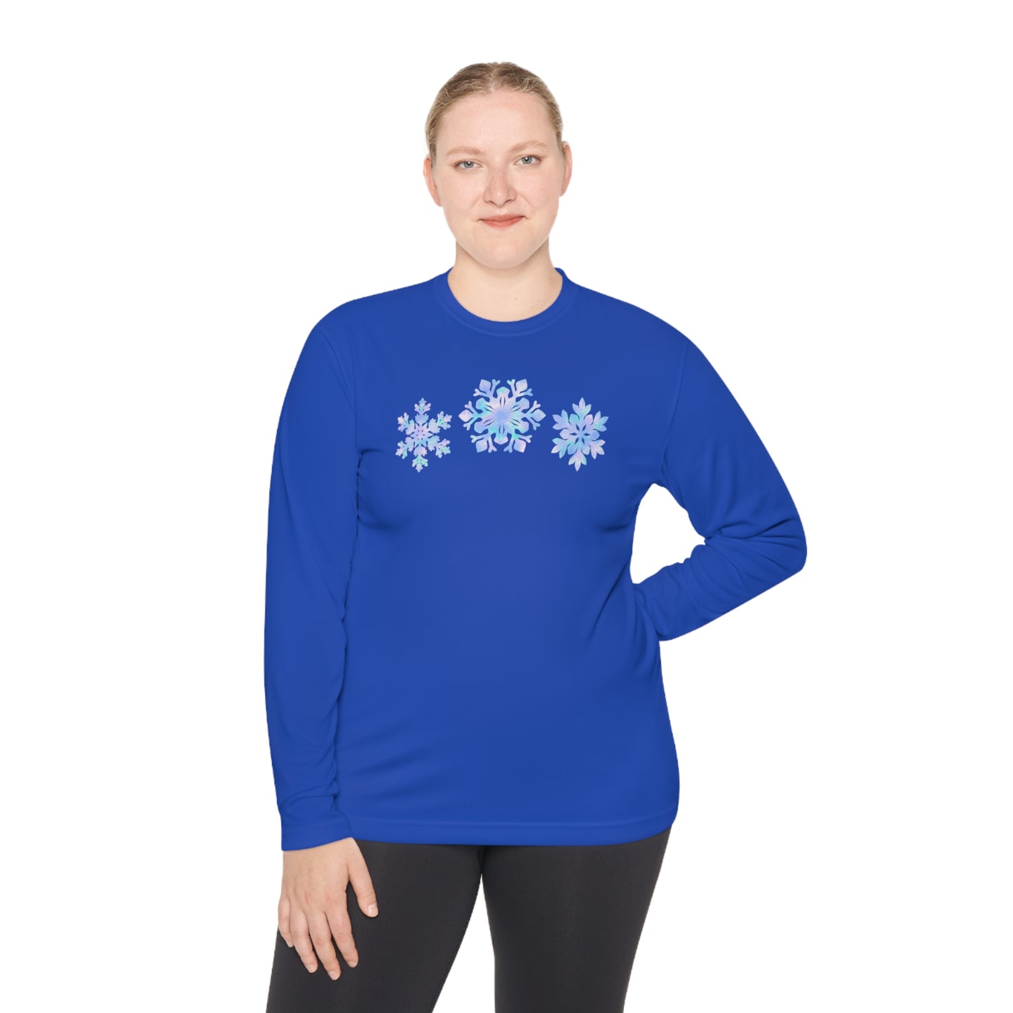 Blue Snowflakes Adult Long Sleeve Tee