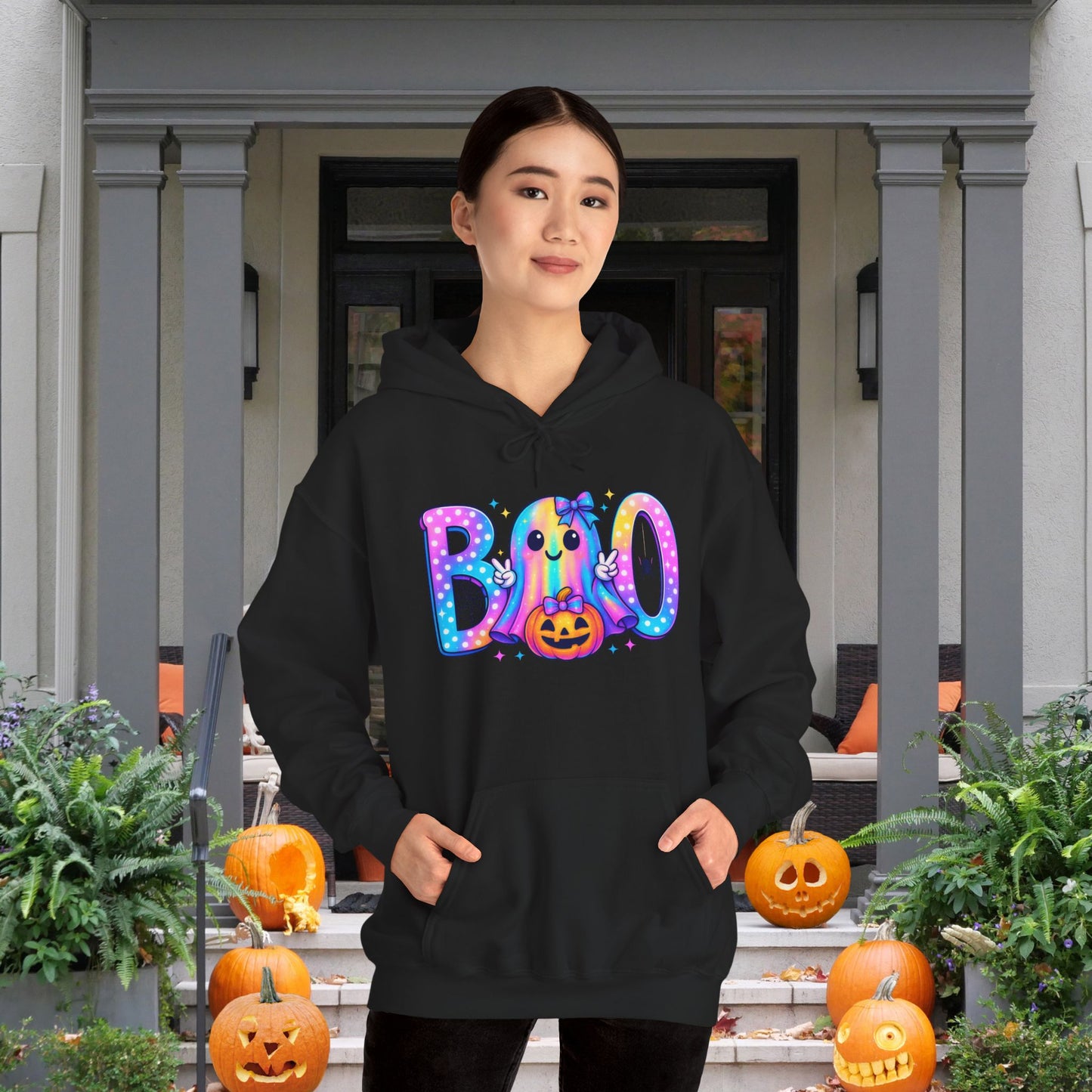 Pastel Boo Heavy Blend™ Hooded Sweatshirt