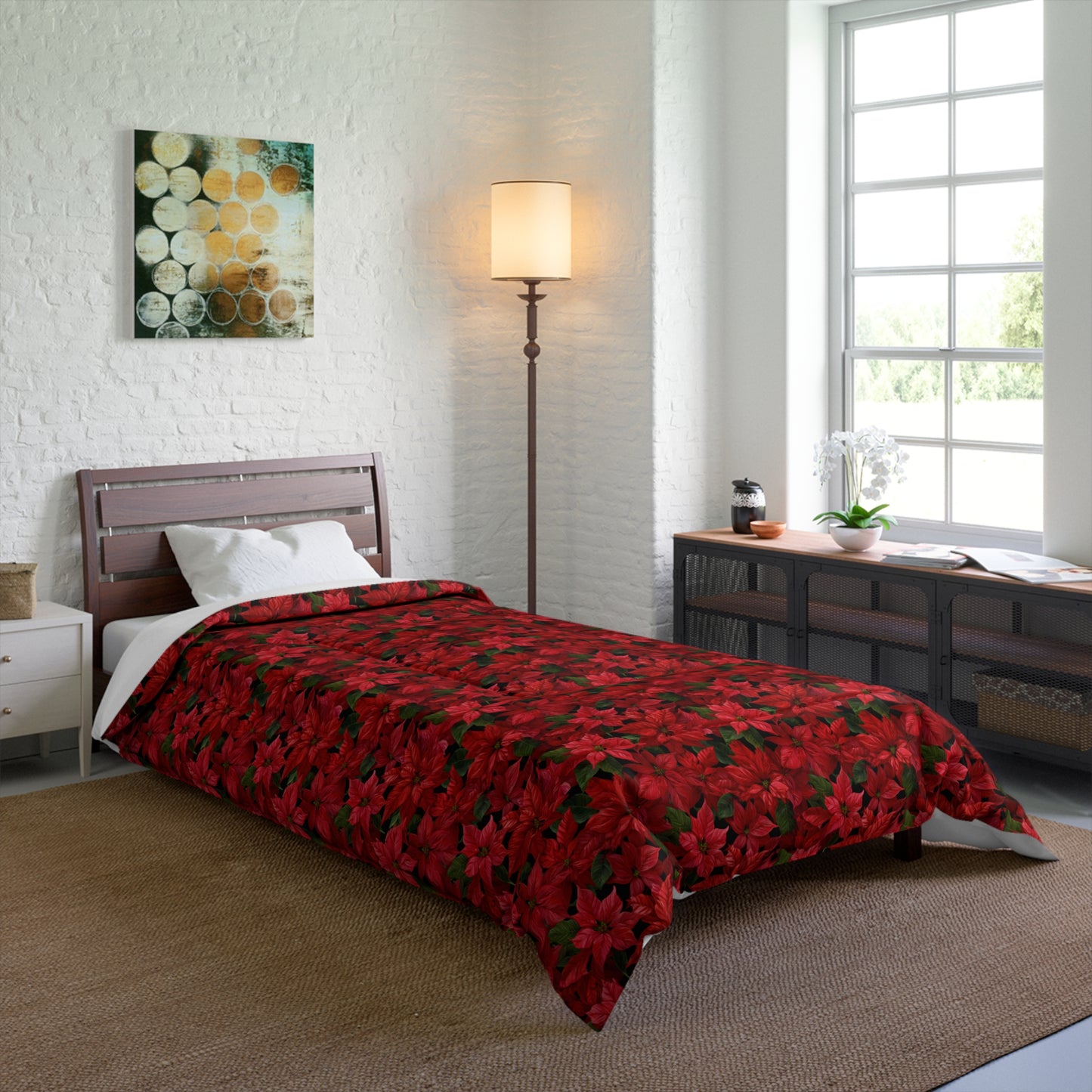 Crimson Noel Garden Comforter