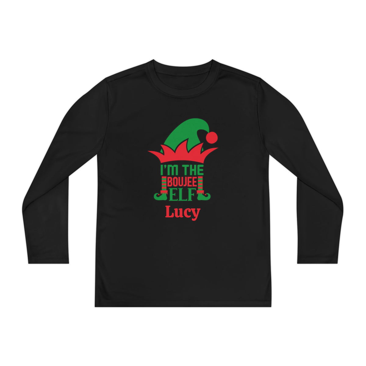 I'm The Boujee Elf Personalized Youth Long Sleeve Tee